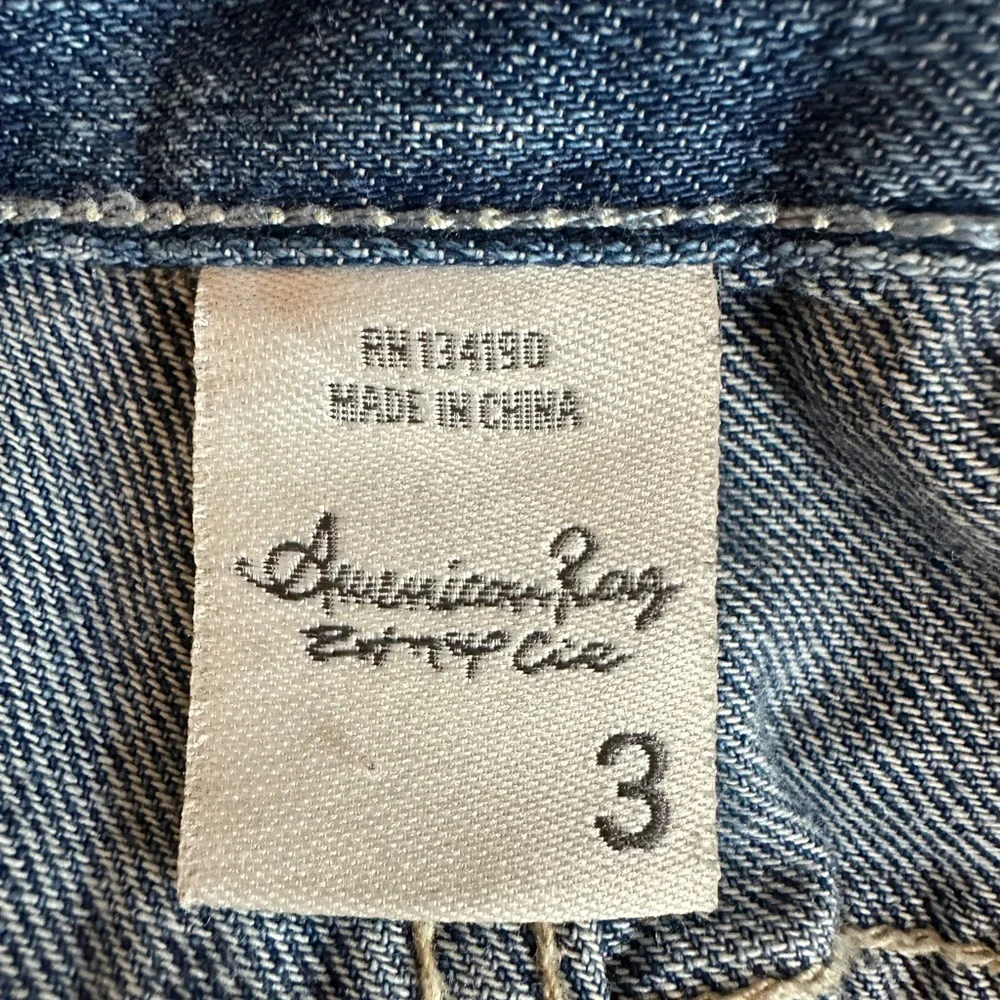 American Rag Cie Distressed Blue Wash Denim Jean Overalls Jr Size 3 Country Boho - Picture 3 of 10